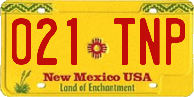 NM license plate 021TNP