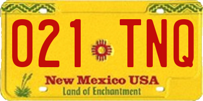 NM license plate 021TNQ