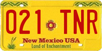 NM license plate 021TNR