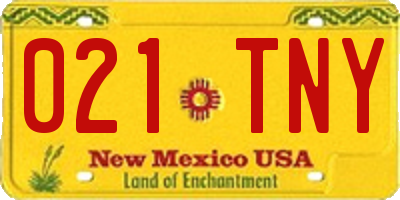 NM license plate 021TNY