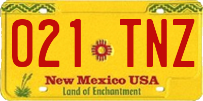 NM license plate 021TNZ