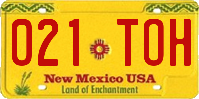 NM license plate 021TOH