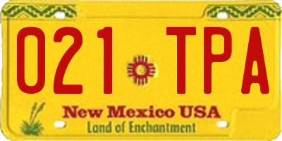 NM license plate 021TPA