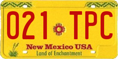 NM license plate 021TPC
