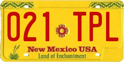 NM license plate 021TPL
