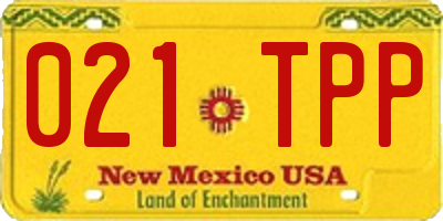 NM license plate 021TPP
