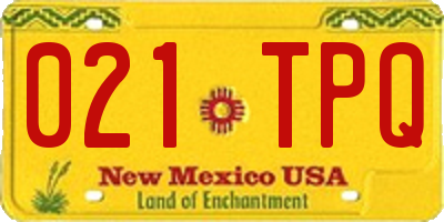 NM license plate 021TPQ