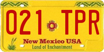NM license plate 021TPR