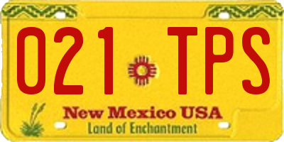 NM license plate 021TPS