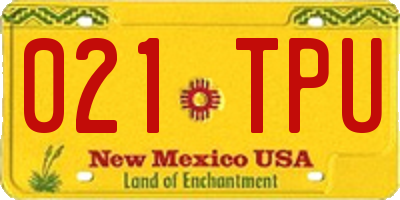 NM license plate 021TPU