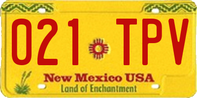 NM license plate 021TPV