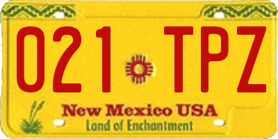 NM license plate 021TPZ
