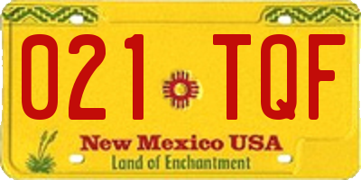 NM license plate 021TQF
