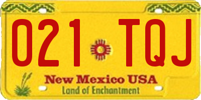 NM license plate 021TQJ