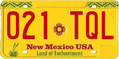 NM license plate 021TQL