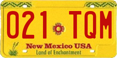 NM license plate 021TQM