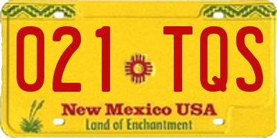NM license plate 021TQS