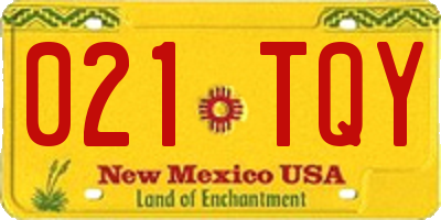 NM license plate 021TQY