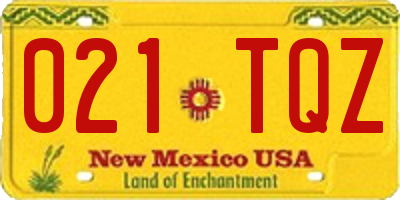 NM license plate 021TQZ