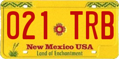 NM license plate 021TRB