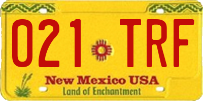 NM license plate 021TRF