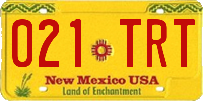 NM license plate 021TRT