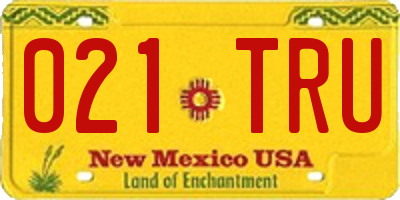 NM license plate 021TRU