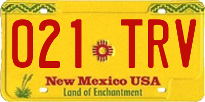 NM license plate 021TRV
