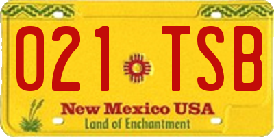 NM license plate 021TSB