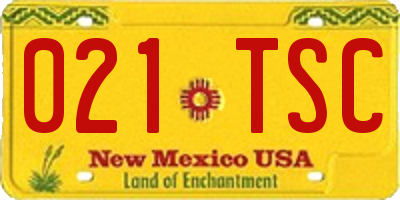 NM license plate 021TSC