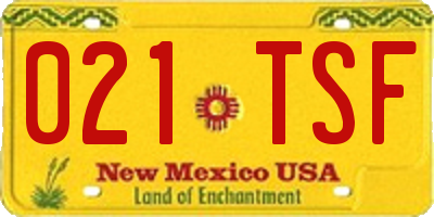 NM license plate 021TSF