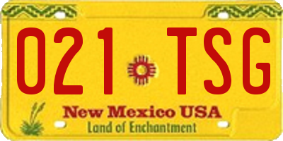 NM license plate 021TSG