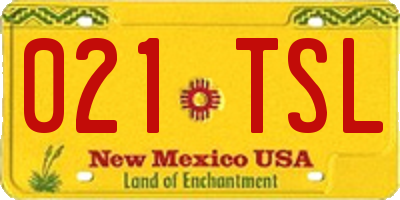NM license plate 021TSL