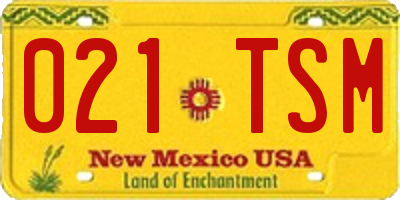 NM license plate 021TSM
