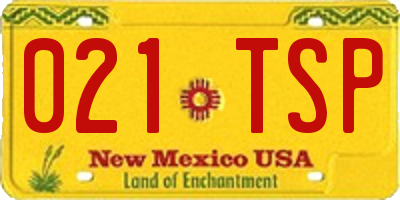NM license plate 021TSP