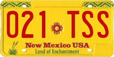 NM license plate 021TSS