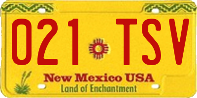 NM license plate 021TSV