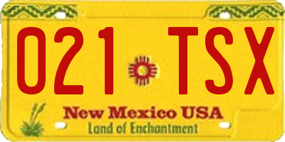 NM license plate 021TSX