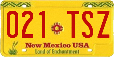 NM license plate 021TSZ