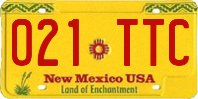 NM license plate 021TTC