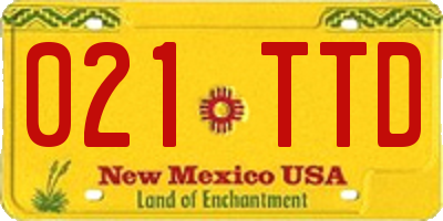 NM license plate 021TTD