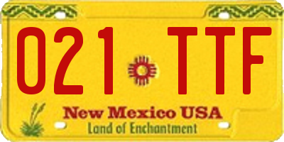 NM license plate 021TTF