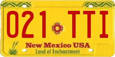 NM license plate 021TTI