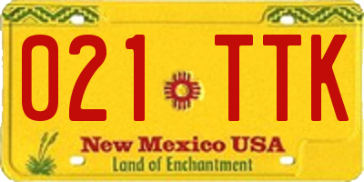 NM license plate 021TTK