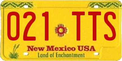 NM license plate 021TTS