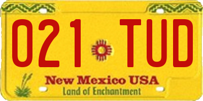 NM license plate 021TUD