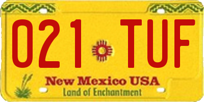 NM license plate 021TUF