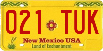 NM license plate 021TUK