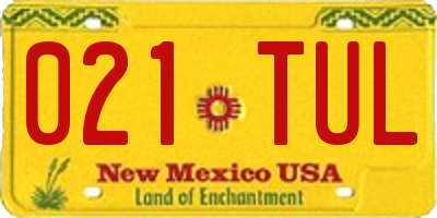 NM license plate 021TUL