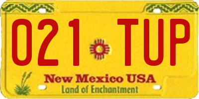 NM license plate 021TUP